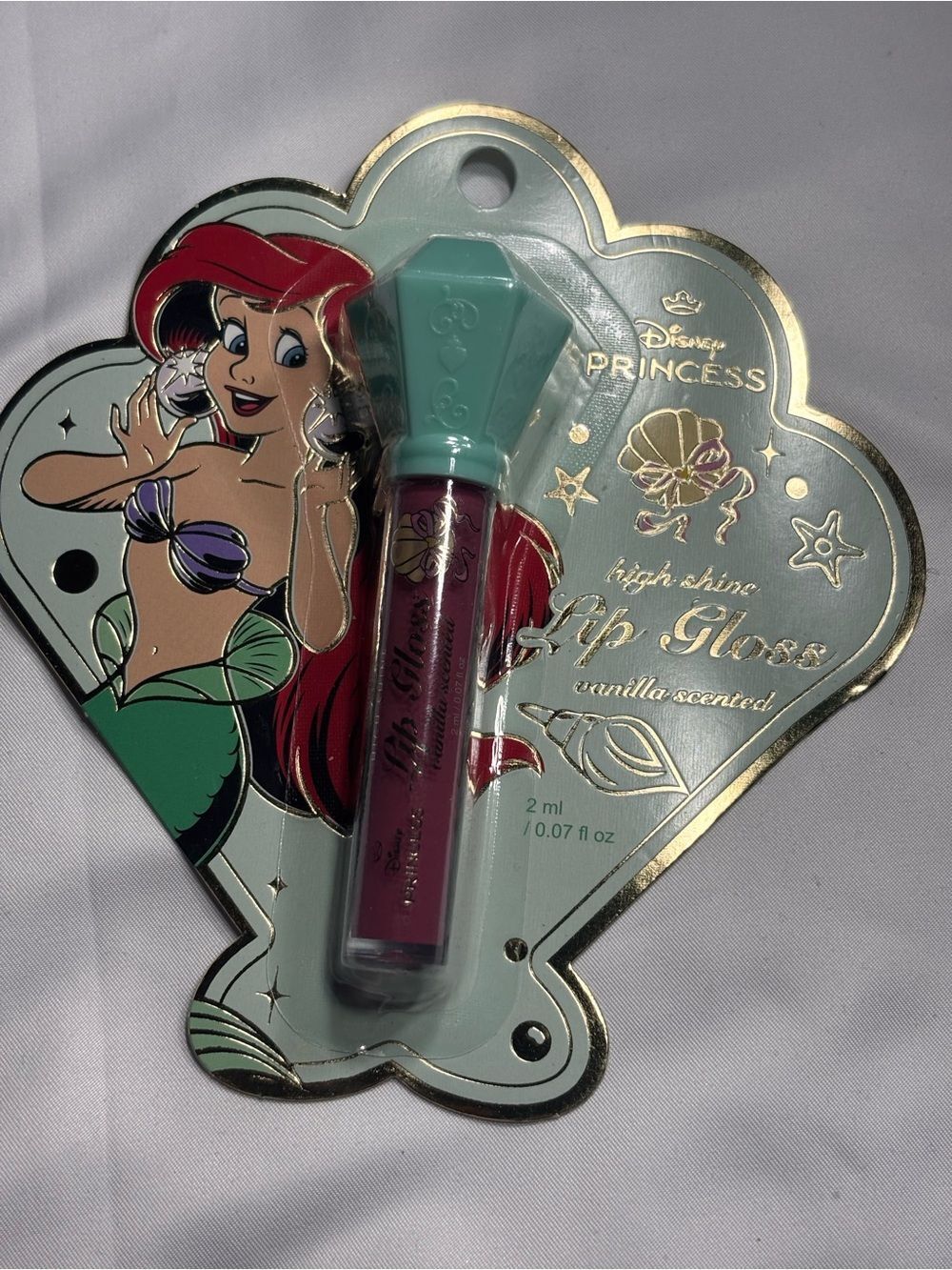 2 New Disney Princess Ariel Lip & Bath Gift Set - Pink, Teal